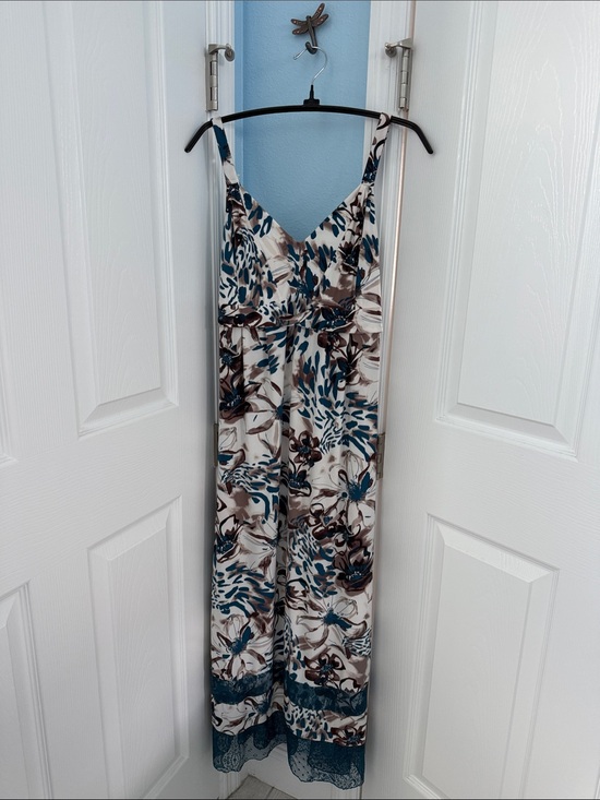 Soma Dresses & Skirts - Soma Teal & Brown Floral Print Maxi Dress